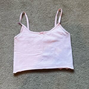 Pink Ribbed Cami Top